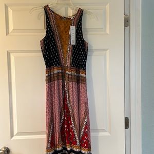 NWT Patrons of Peace dress. Lots of colors, cute button detail on back.